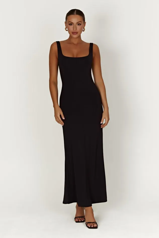 Meshki Maxi Dresses Women Aubree Fishtail Maxi Dress 8211 Black Black