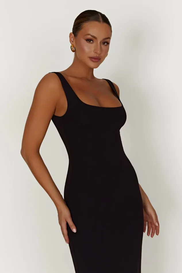 Meshki Maxi Dresses Women Aubree Fishtail Maxi Dress 8211 Black Black