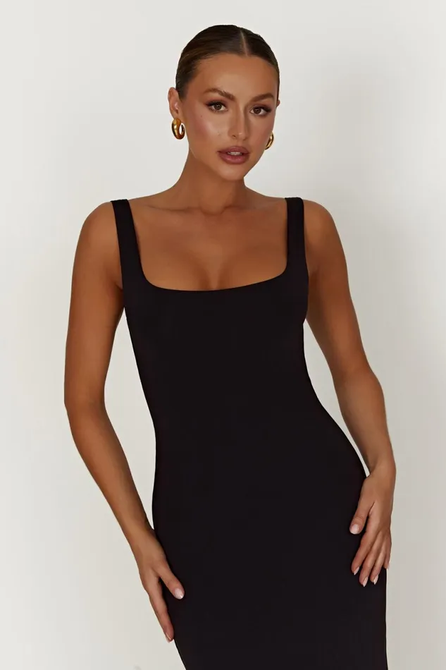 Meshki Maxi Dresses Women Aubree Fishtail Maxi Dress 8211 Black Black