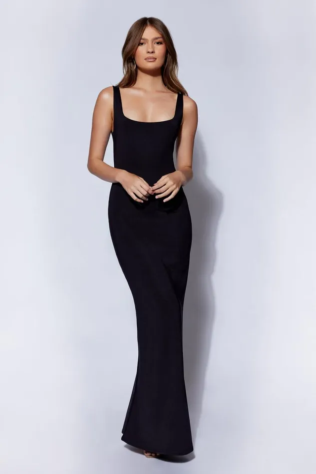 Meshki Maxi Dresses Women Aubree Fishtail Maxi Dress 8211 Black Black