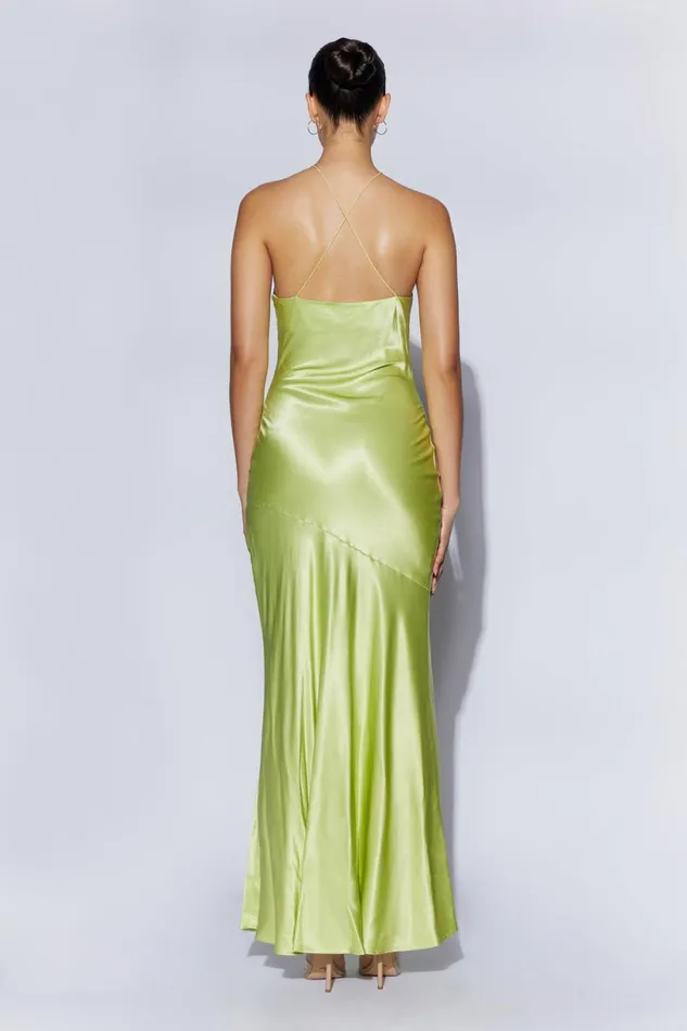 Meshki Maxi Dresses Women Avery Satin Maxi Halter Dress 8211 Pistachio Green Pistachiogreen Meshki Maxi Dresses Women Avery Satin Maxi Halter Dress 8211 Pistachio Green Pistachiogreen