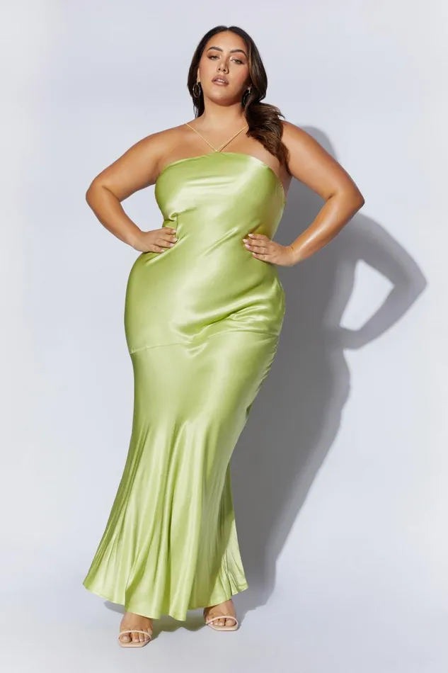 Meshki Maxi Dresses Women Avery Satin Maxi Halter Dress 8211 Pistachio Green Pistachiogreen Meshki Maxi Dresses Women Avery Satin Maxi Halter Dress 8211 Pistachio Green Pistachiogreen