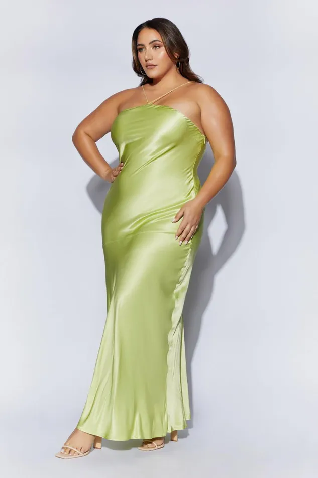 Meshki Maxi Dresses Women Avery Satin Maxi Halter Dress 8211 Pistachio Green Pistachiogreen Meshki Maxi Dresses Women Avery Satin Maxi Halter Dress 8211 Pistachio Green Pistachiogreen