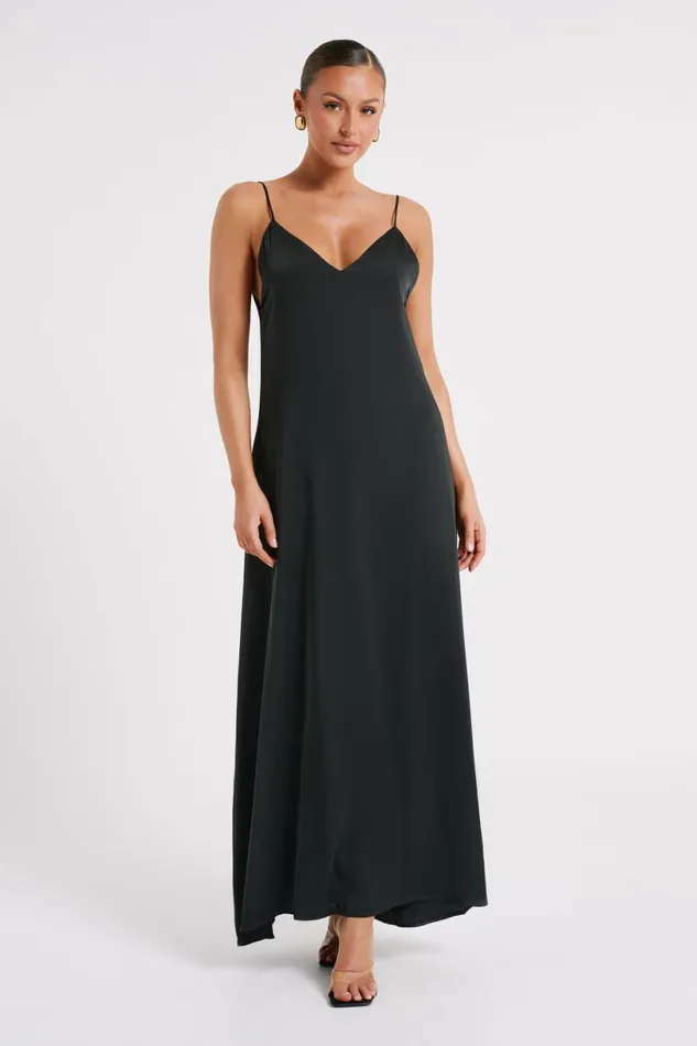 Meshki Maxi Dresses Women Beatrice Flowy Maxi Dress 8211 Black Black
