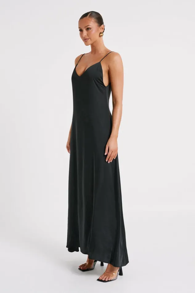 Meshki Maxi Dresses Women Beatrice Flowy Maxi Dress 8211 Black Black