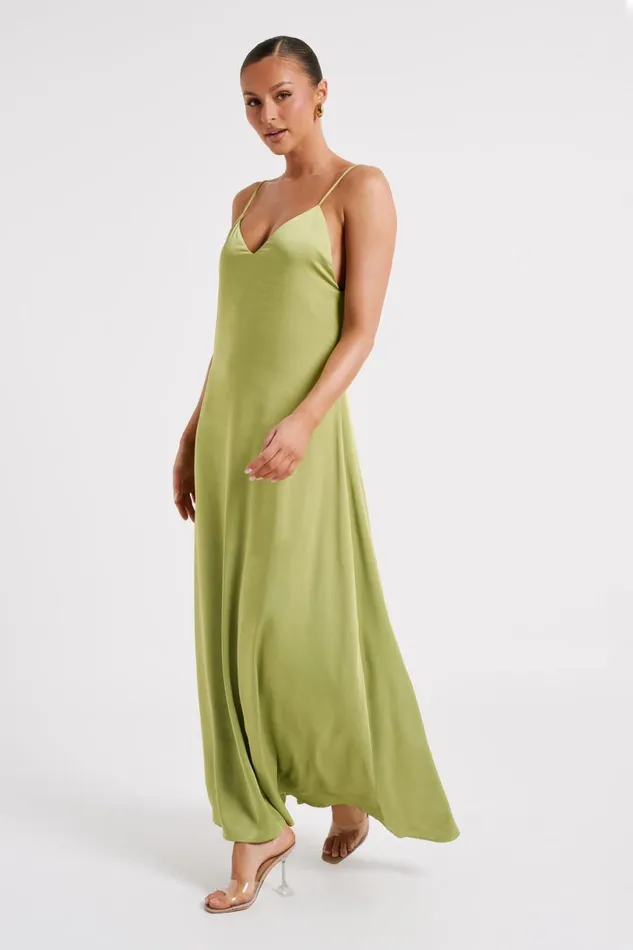 Meshki Maxi Dresses Women Beatrice Flowy Maxi Dress 8211 Parakeet Green Parakeetgreen