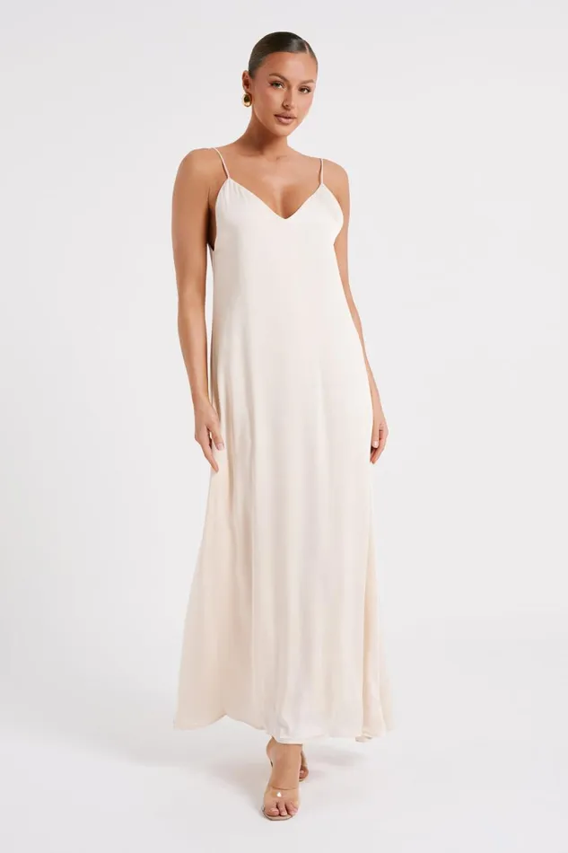 Meshki Maxi Dresses Women Beatrice Flowy Maxi Dress 8211 Sand Sand