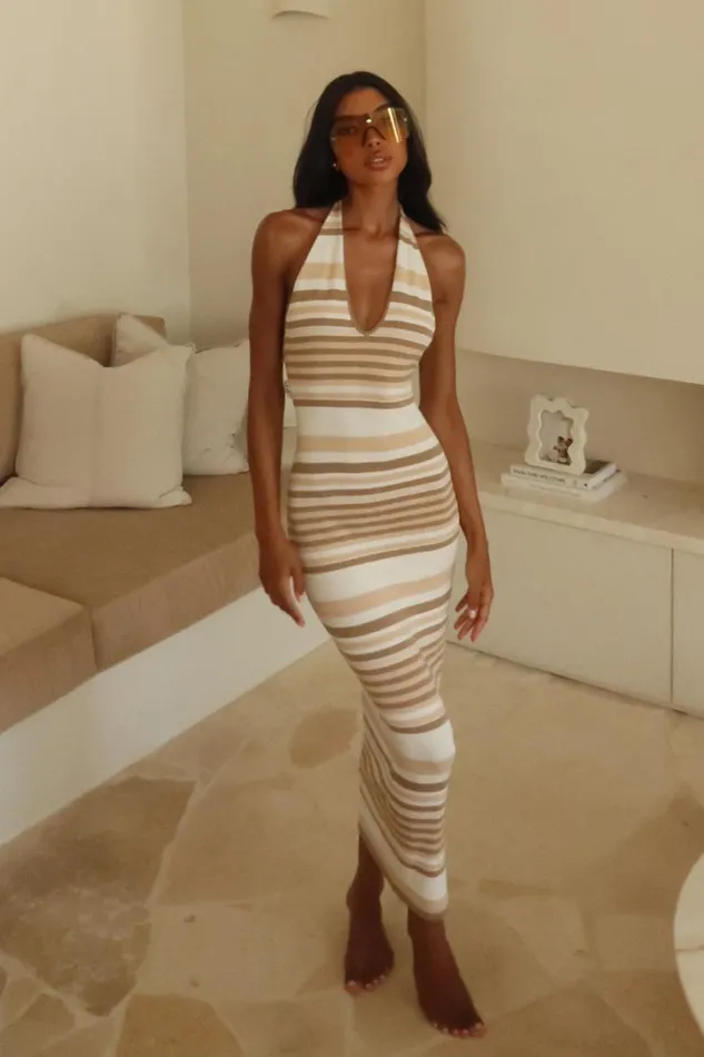 Meshki Maxi Dresses Women Brienne Stripe Maxi Dress 8211 Cream Cream