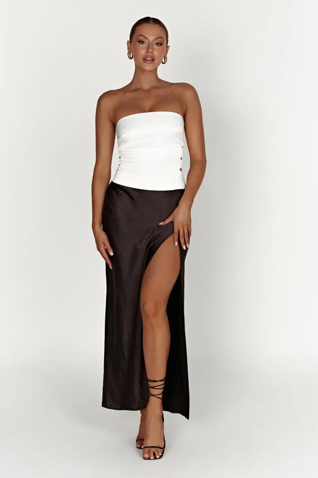 Meshki Maxi Dresses Women Brooklyn Two Tone Strapless Maxi Dress 8211 Black Black