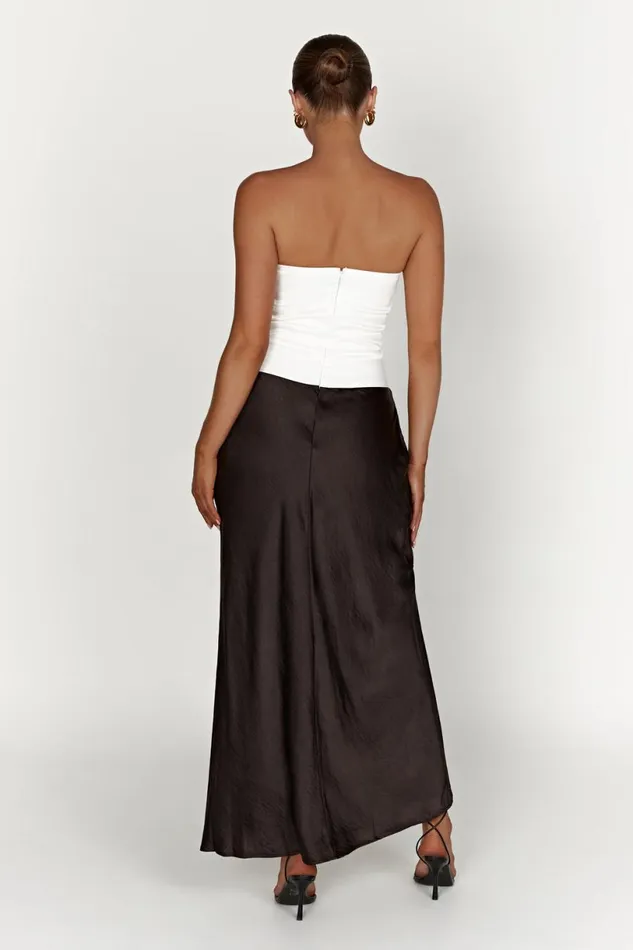 Meshki Maxi Dresses Women Brooklyn Two Tone Strapless Maxi Dress 8211 Black Black