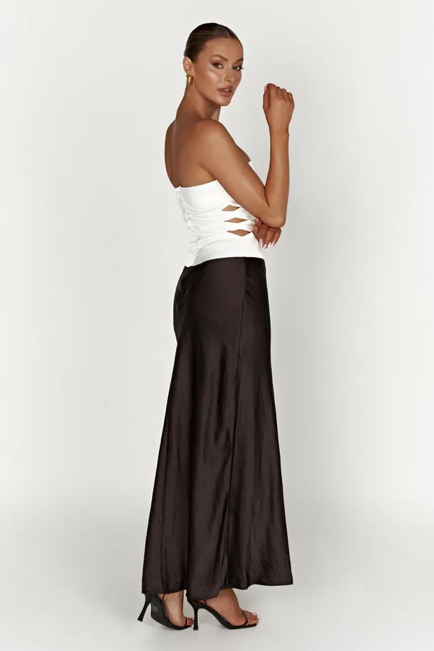 Meshki Maxi Dresses Women Brooklyn Two Tone Strapless Maxi Dress 8211 Black Black