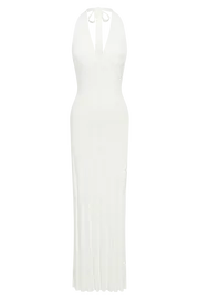 Meshki Maxi Dresses Women Caity Ribbed Halter Maxi Dress 8211 White White