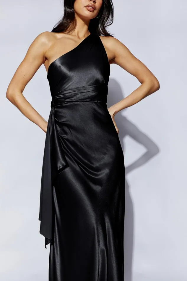 Meshki Maxi Dresses Women Calliope One Shoulder Maxi Dress 8211 Black Black
