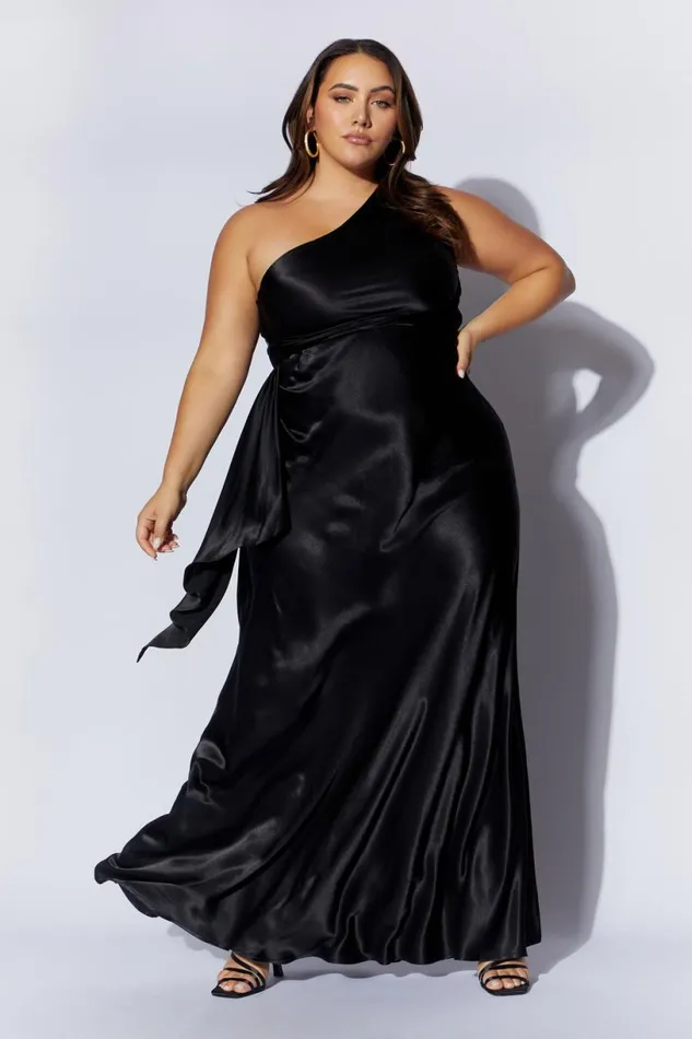 Meshki Maxi Dresses Women Calliope One Shoulder Maxi Dress 8211 Black Black