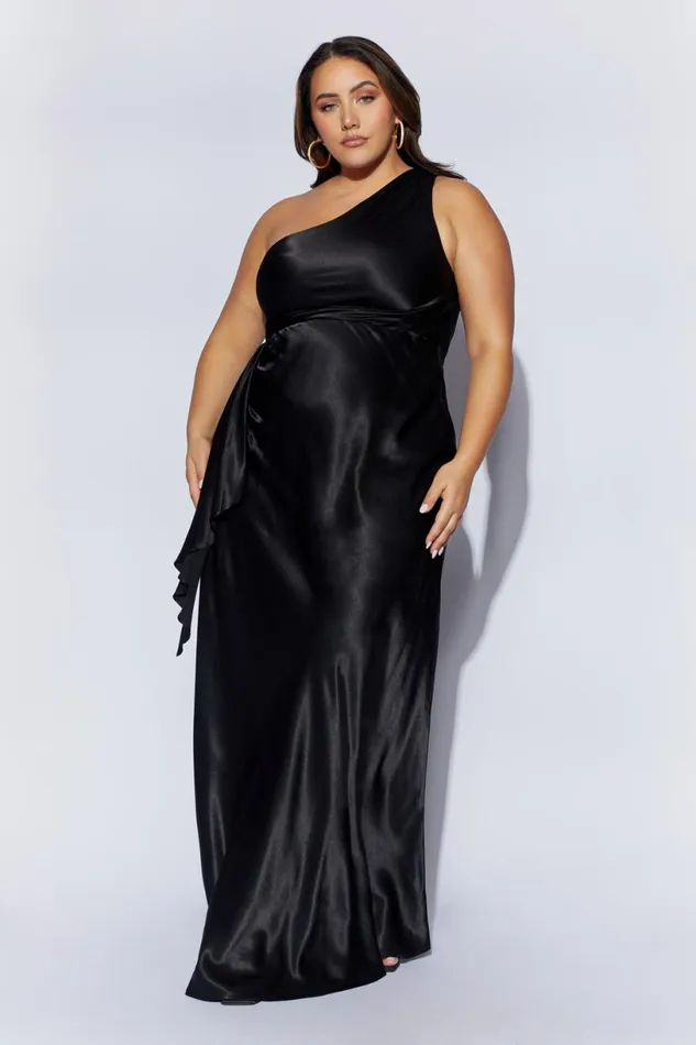 Meshki Maxi Dresses Women Calliope One Shoulder Maxi Dress 8211 Black Black