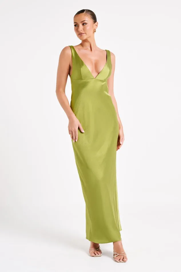 Meshki Maxi Dresses Women Carmelita Open Back Pearl Maxi Dress 8211 Parakeet Green Parakeet Green