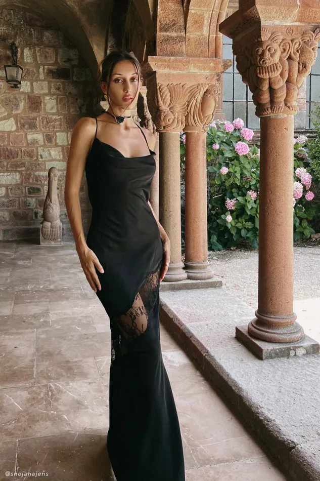 Meshki Maxi Dresses Women Chandra Lace Detail Satin Maxi Dress 8211 Black Black Meshki Maxi Dresses Women Chandra Lace Detail Satin Maxi Dress 8211 Black Black