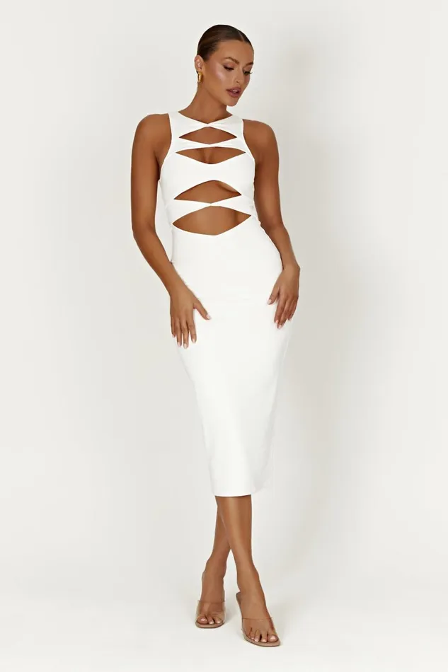 Meshki Maxi Dresses Women Chloe Cut Out Maxi Dress 8211 White White