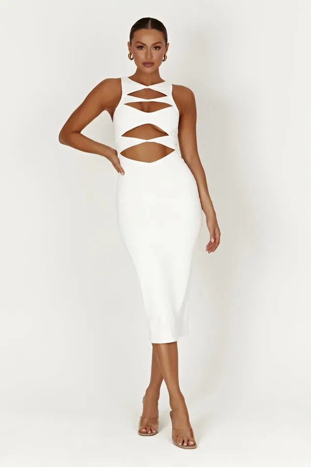 Meshki Maxi Dresses Women Chloe Cut Out Maxi Dress 8211 White White