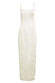 Meshki Maxi Dresses Women Chrisley Satin Maxi Dress With Split 8211 Ivory Ivory