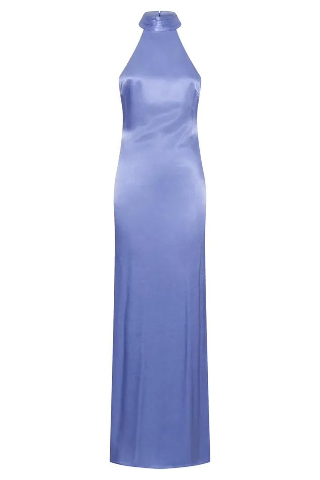 Meshki Maxi Dresses Women Claire Satin Drape Back Maxi Dress 8211 Lavender Lavender