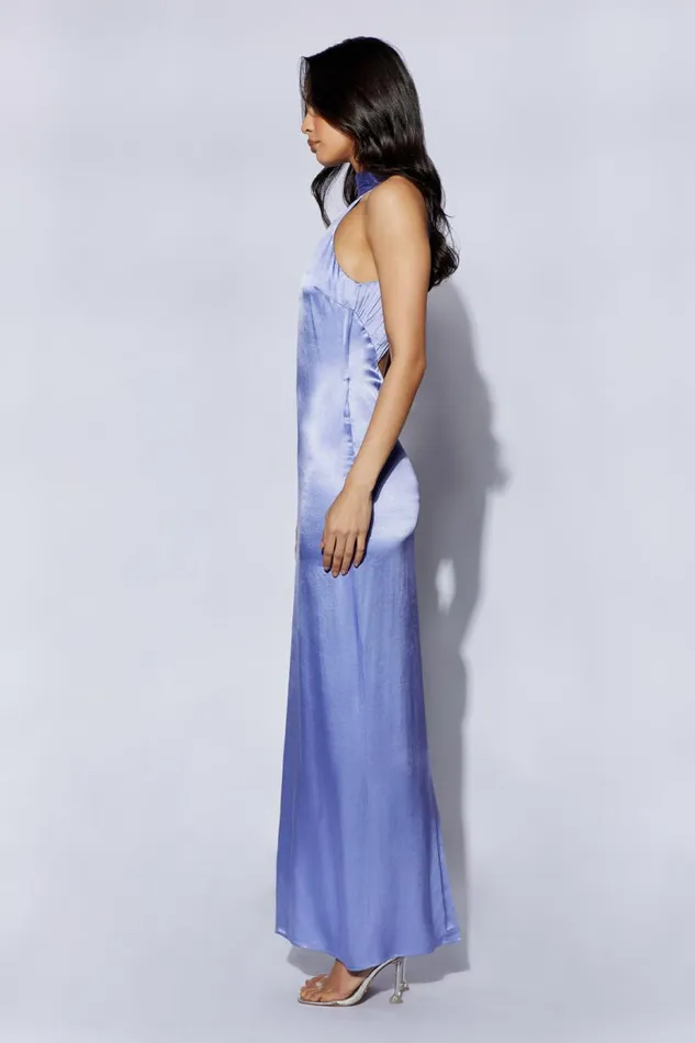 Meshki Maxi Dresses Women Claire Satin Drape Back Maxi Dress 8211 Lavender Lavender