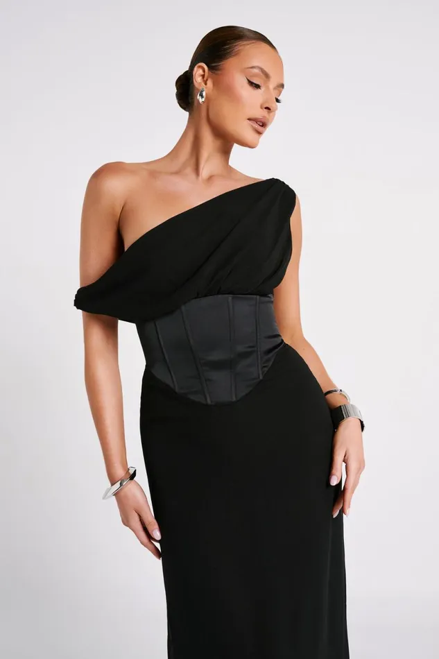 Meshki Maxi Dresses Women Courtney Chiffon Maxi Dress 8211 Black Black