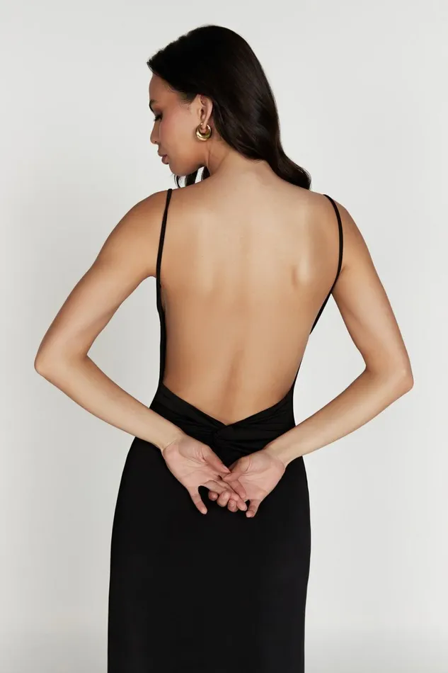 Meshki Maxi Dresses Women Darcy Cowl Maxi Dress With Low Back 8211 Black Black