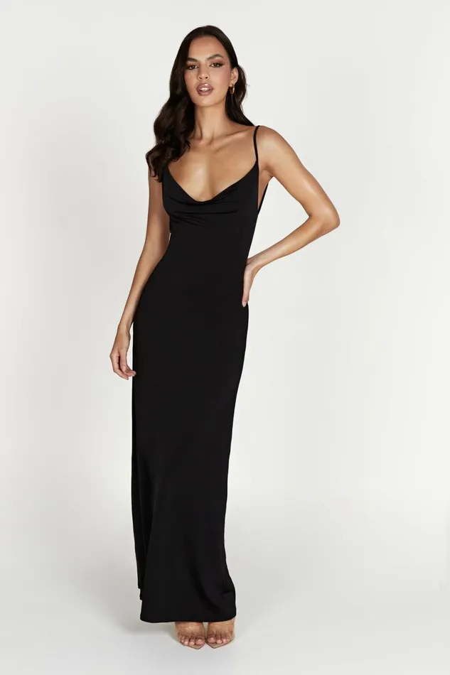Meshki Maxi Dresses Women Darcy Cowl Maxi Dress With Low Back 8211 Black Black