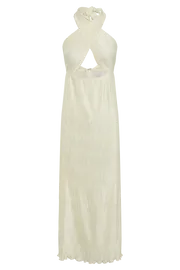 Meshki Maxi Dresses Women Demetria Plisse Halter Maxi Dress 8211 Ivory Ivory