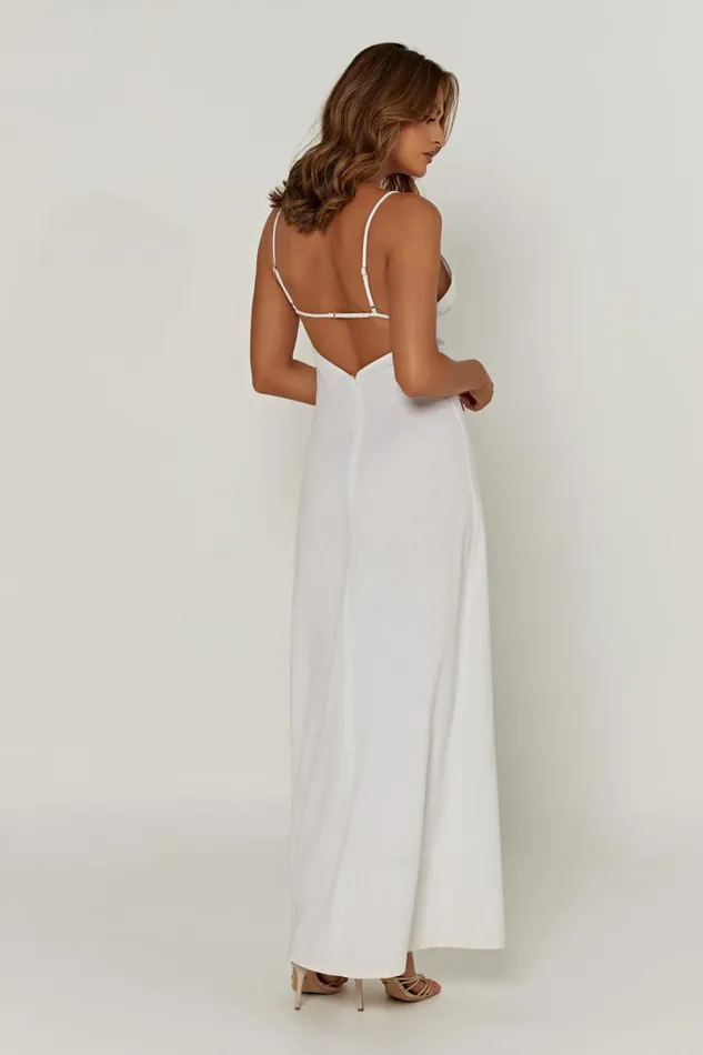 Meshki Maxi Dresses Women Effie Linen Maxi Dress 8211 White White