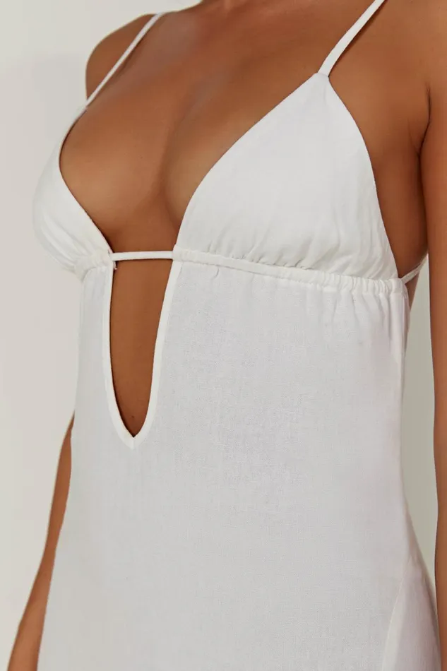 Meshki Maxi Dresses Women Effie Linen Maxi Dress 8211 White White