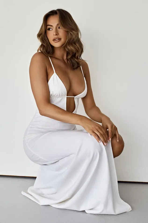 Meshki Maxi Dresses Women Effie Linen Maxi Dress 8211 White White