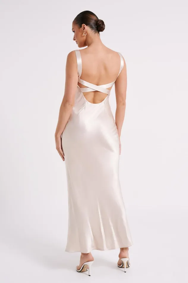 Meshki Maxi Dresses Women Ensley Satin Maxi Dress 8211 Champagne Champagne