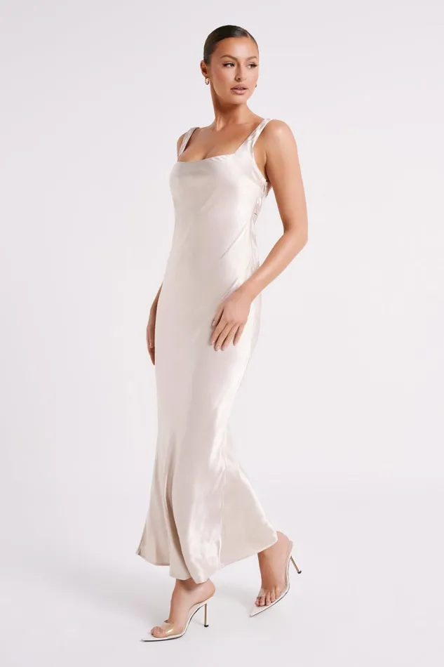 Meshki Maxi Dresses Women Ensley Satin Maxi Dress 8211 Champagne Champagne