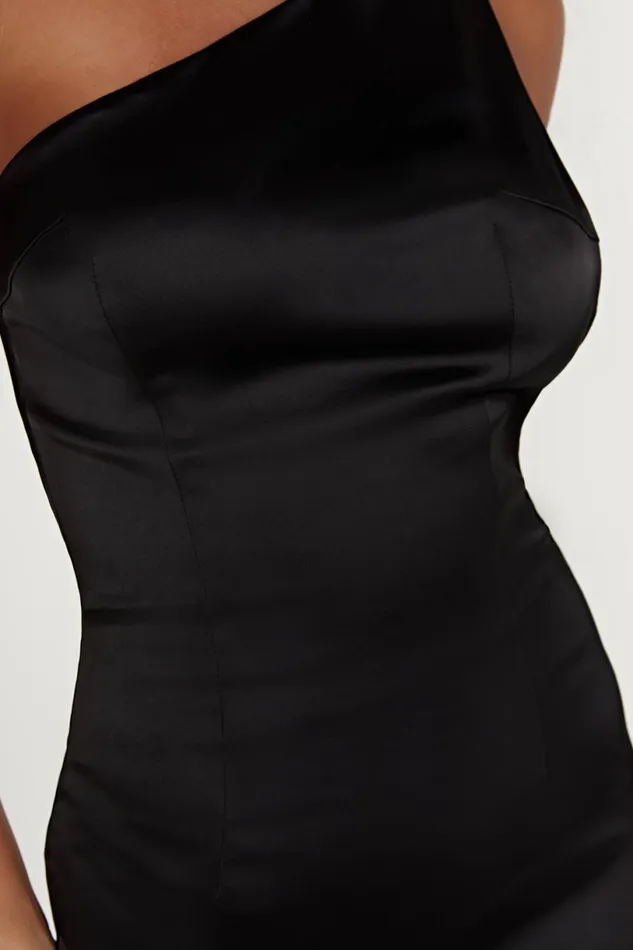 Meshki Maxi Dresses Women Harper One Shoulder Gown 8211 Black Black