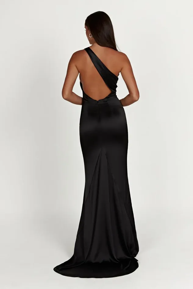 Meshki Maxi Dresses Women Harper One Shoulder Gown 8211 Black Black