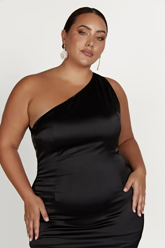 Meshki Maxi Dresses Women Harper One Shoulder Gown 8211 Black Black