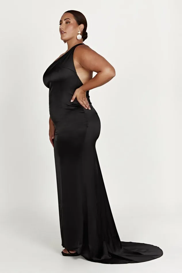 Meshki Maxi Dresses Women Harper One Shoulder Gown 8211 Black Black