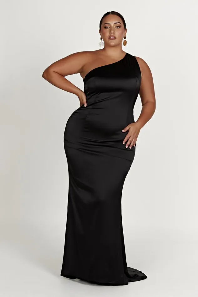 Meshki Maxi Dresses Women Harper One Shoulder Gown 8211 Black Black