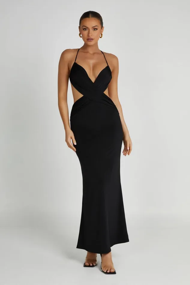 Meshki Maxi Dresses Women Indiana Slinky Maxi Dress 8211 Black Black