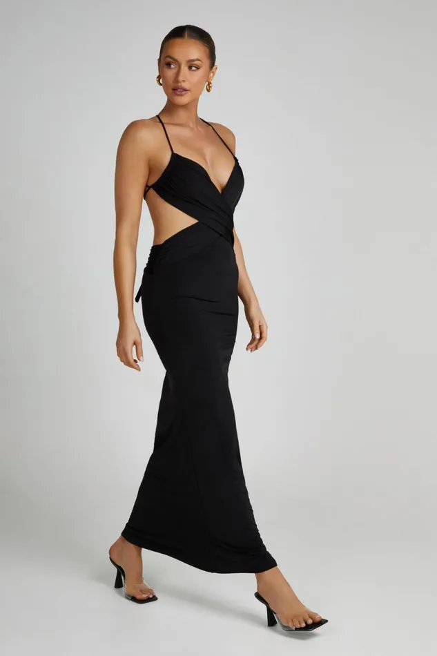 Meshki Maxi Dresses Women Indiana Slinky Maxi Dress 8211 Black Black