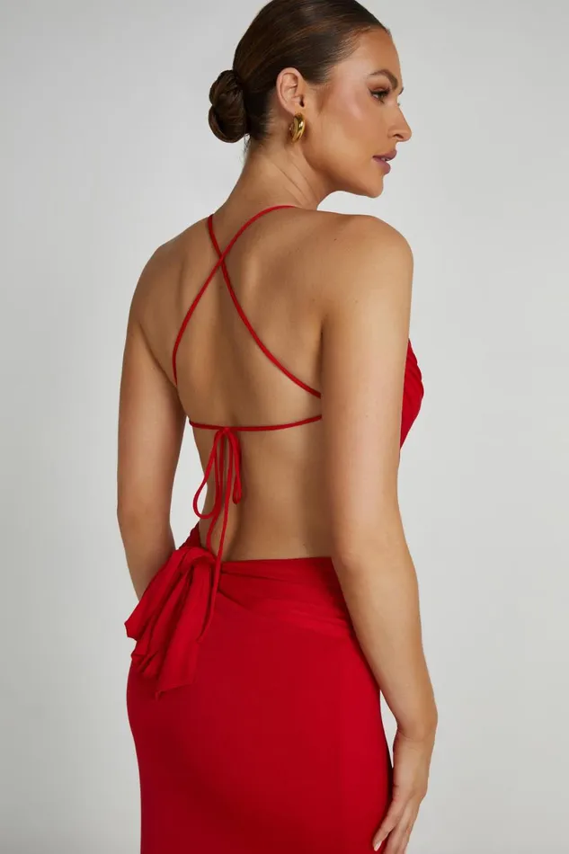 Meshki Maxi Dresses Women Indiana Slinky Maxi Dress 8211 Red Red