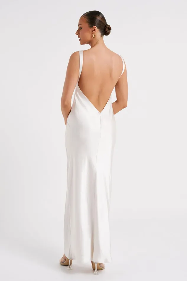 Meshki Maxi Dresses Women Indy Open Back Maxi Dress 8211 White White