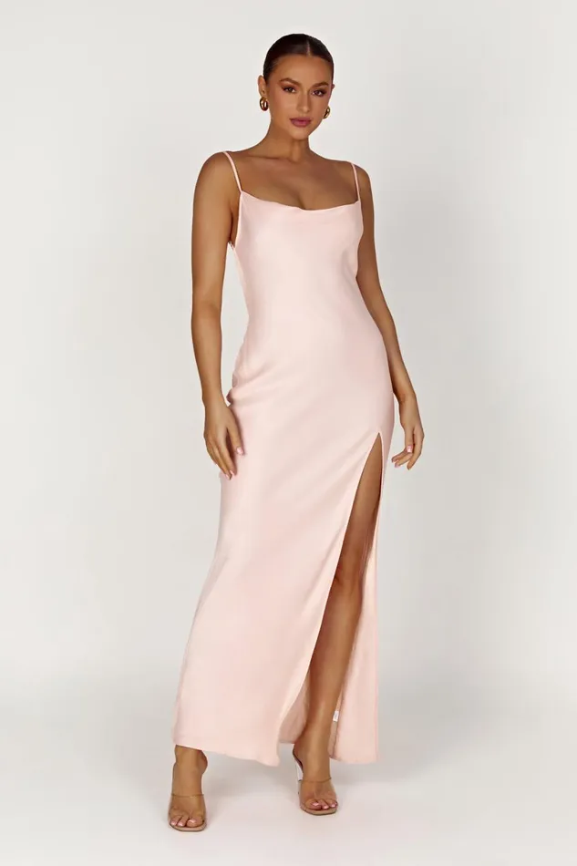 Meshki Maxi Dresses Women Jade Cowl Neck Backless Maxi Dress 8211 Apricot Apricot Meshki Maxi Dresses Women Jade Cowl Neck Backless Maxi Dress 8211 Apricot Apricot