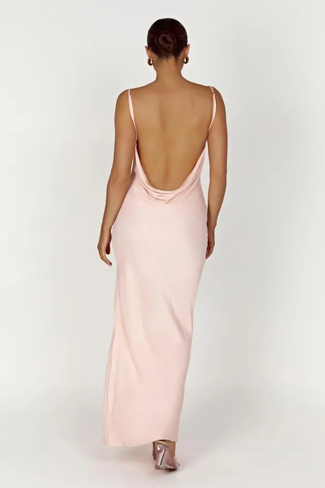 Meshki Maxi Dresses Women Jade Cowl Neck Backless Maxi Dress 8211 Apricot Apricot