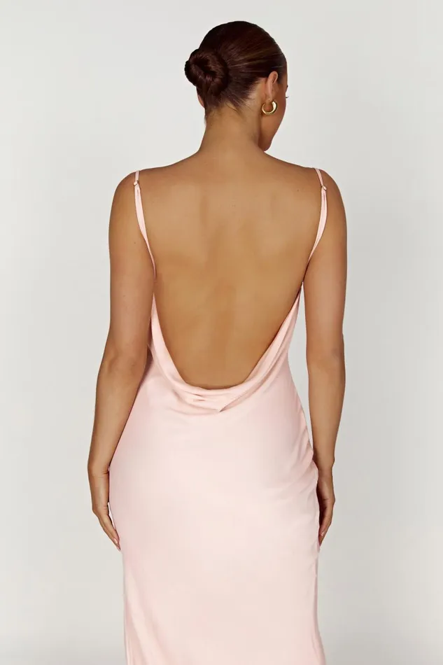Meshki Maxi Dresses Women Jade Cowl Neck Backless Maxi Dress 8211 Apricot Apricot
