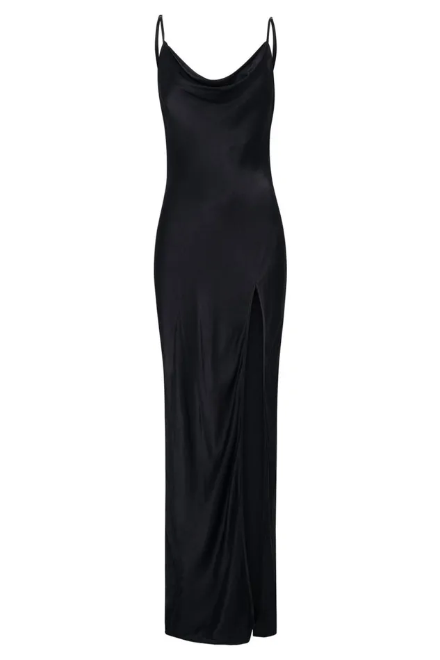 Meshki Maxi Dresses Women Jade Cowl Neck Backless Maxi Dress 8211 Black Black