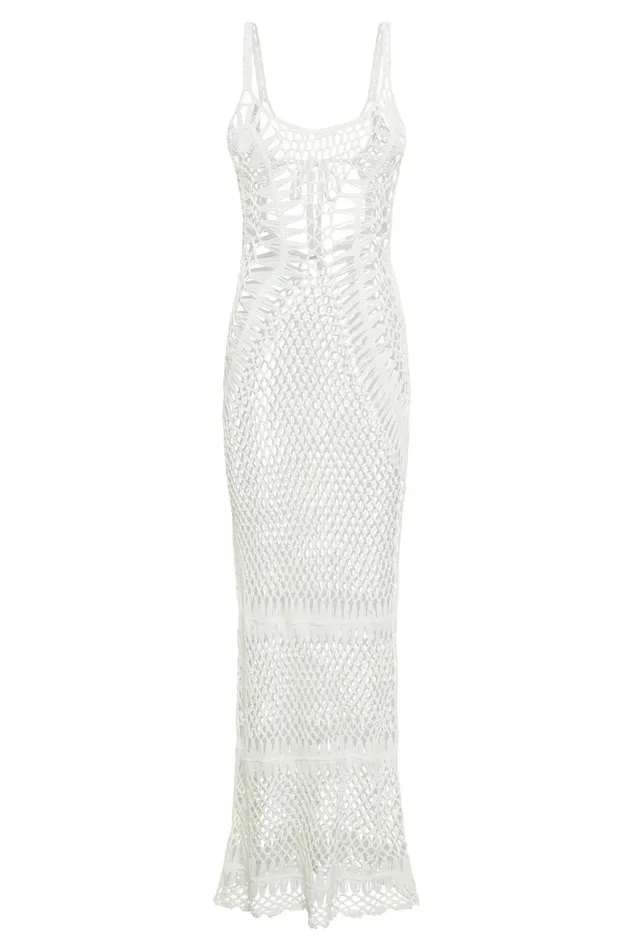 Meshki Maxi Dresses Women Josephine Crochet Maxi Dress 8211 White White
