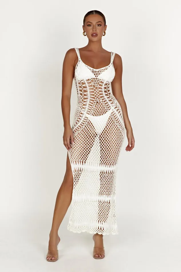 Meshki Maxi Dresses Women Josephine Crochet Maxi Dress 8211 White White